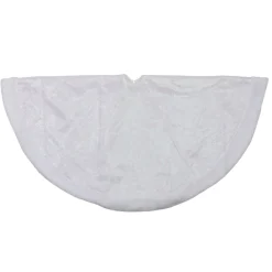 48" White Iridescent Glitter Snowflake Christmas Tree Skirt