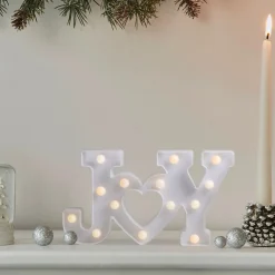 12.75" White "Joy" Led Christmas Marquee Wall Sign