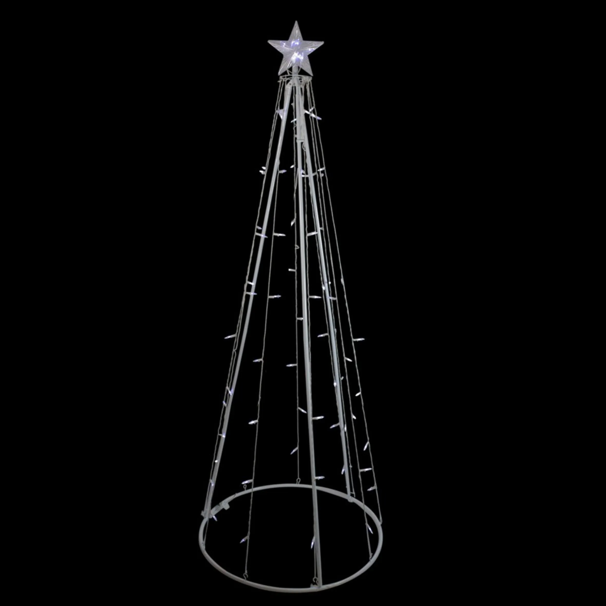 6' White Led Lighted Cone Tree Outdoor Christmas Decor