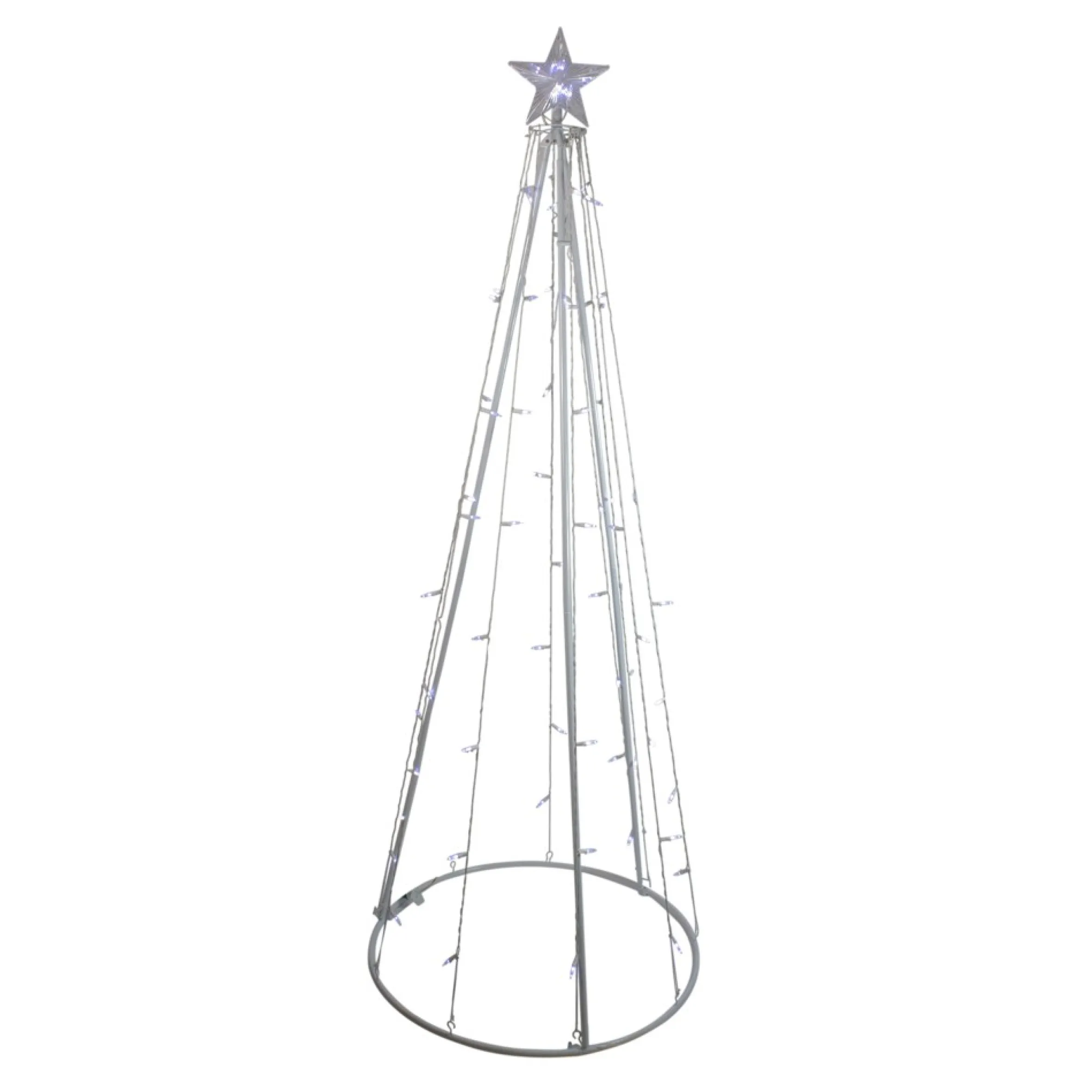 6' White Led Lighted Cone Tree Outdoor Christmas Decor
