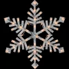 15.5" White Lighted Snowflake Christmas Outdoor Window Silhouette
