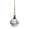 7" White Metal Jingle Bell Hanging Christmas Decoration