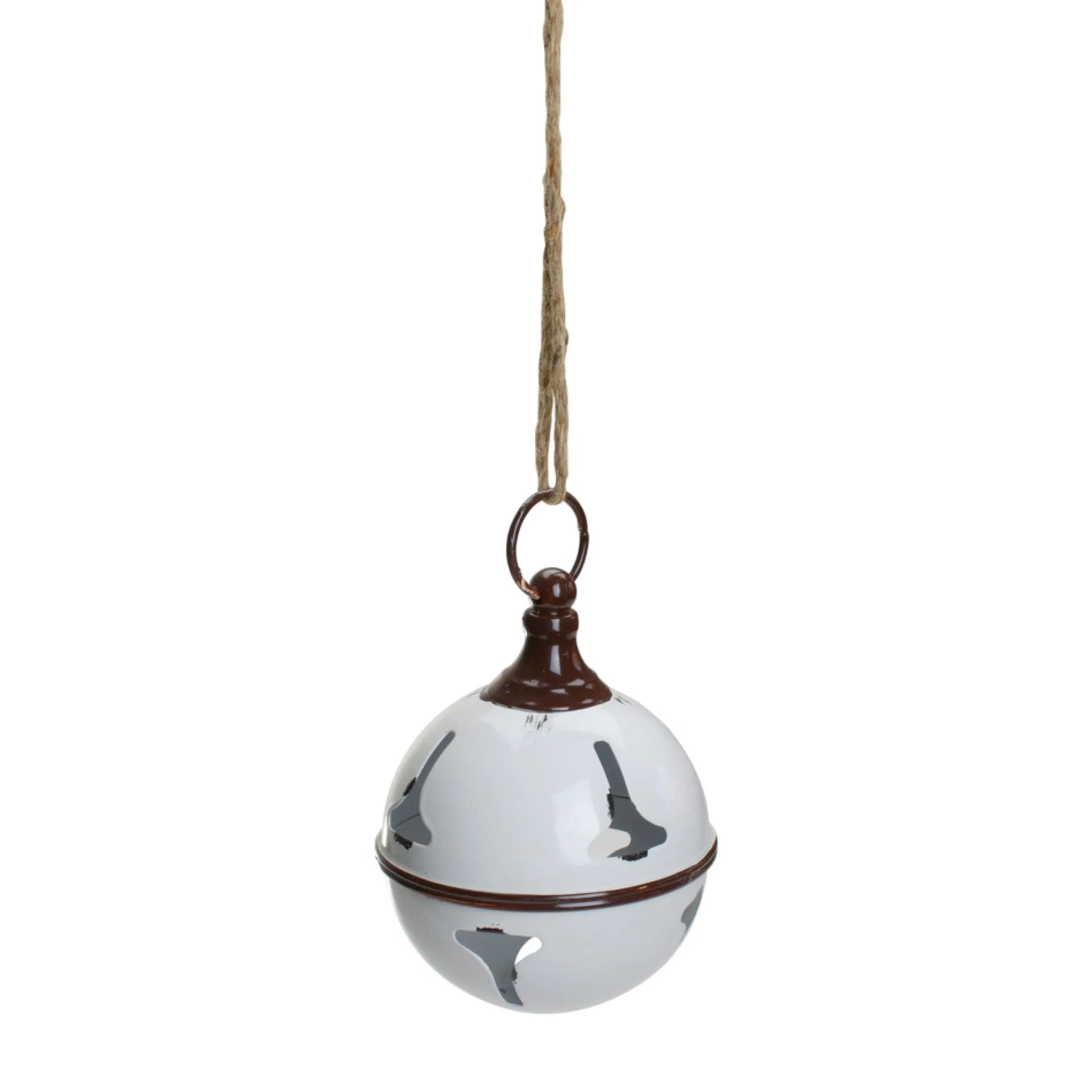 7" White Metal Jingle Bell Hanging Christmas Decoration