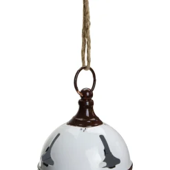 7" White Metal Jingle Bell Hanging Christmas Decoration