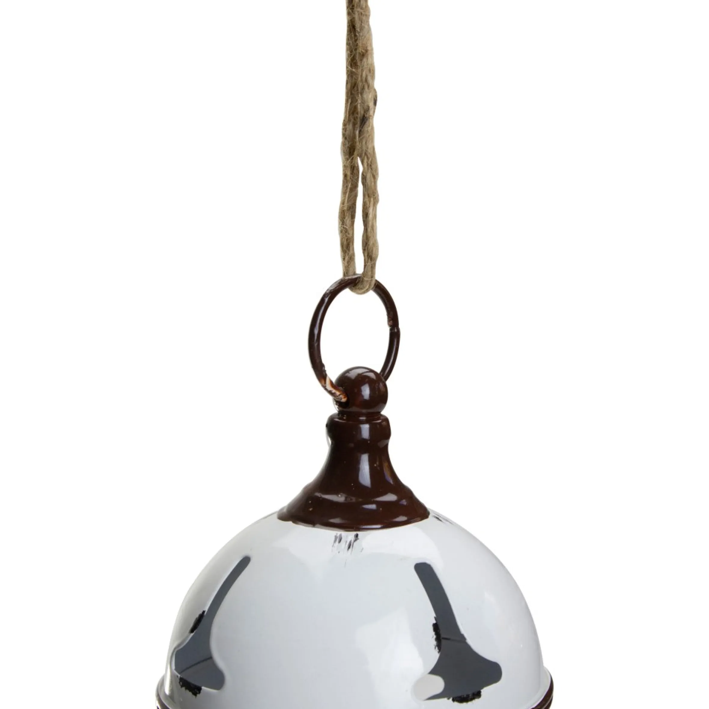 7" White Metal Jingle Bell Hanging Christmas Decoration