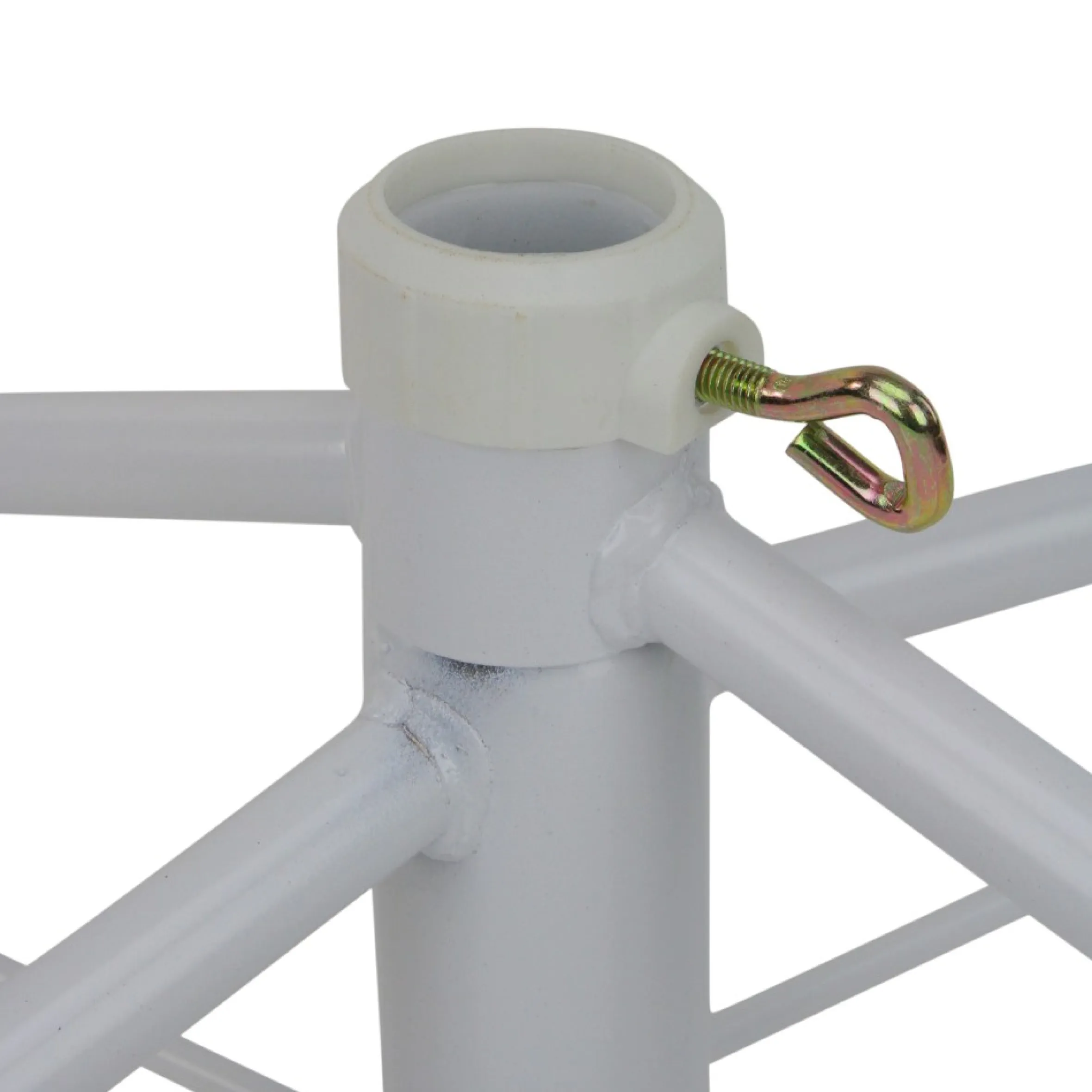 White Metal Rolling Christmas Tree Stand For 6.5'-7.5' Artificial Trees