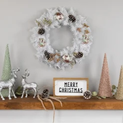 White Pine Artificial Christmas Wreath, 24-Inch, Unlit
