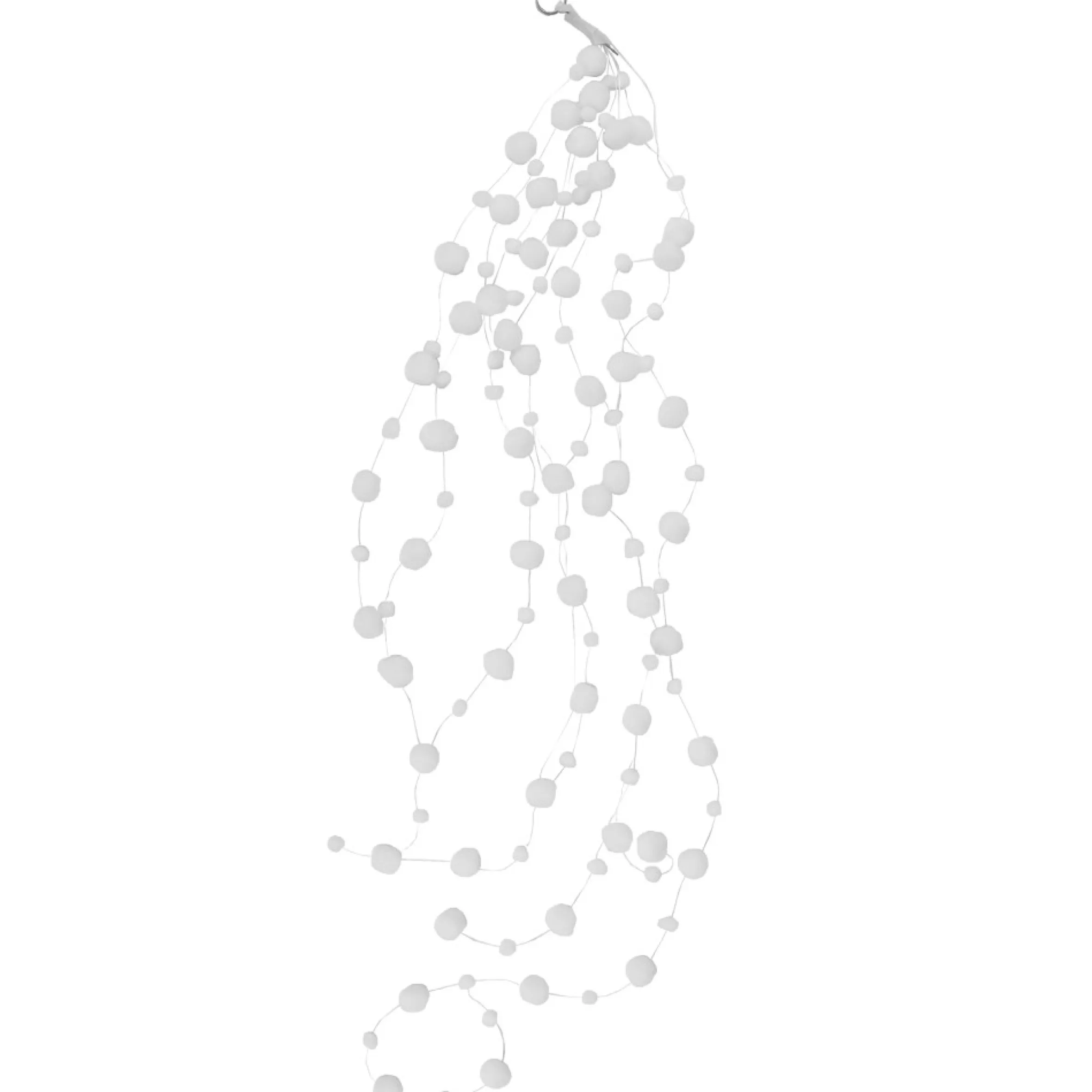 4' White Plush Snowball Christmas Garland