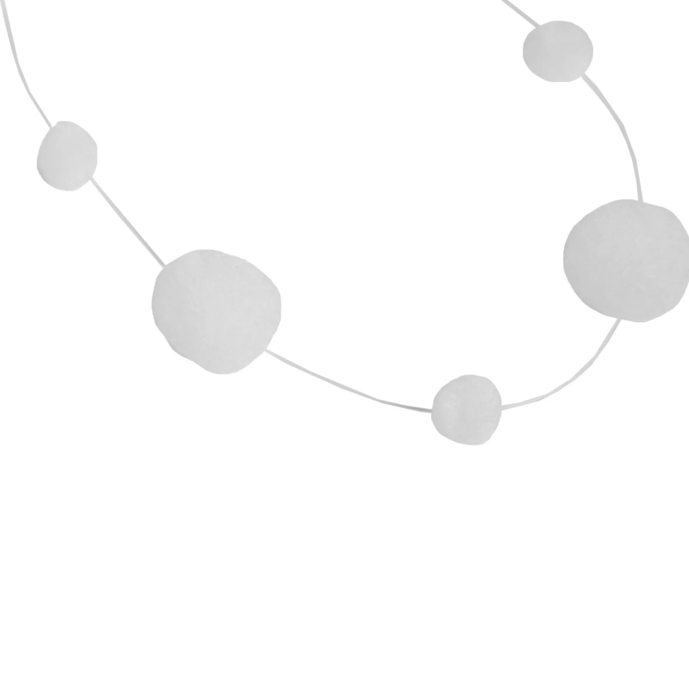 4' White Plush Snowball Christmas Garland