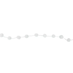 9' White Plush Snowball Christmas Garland