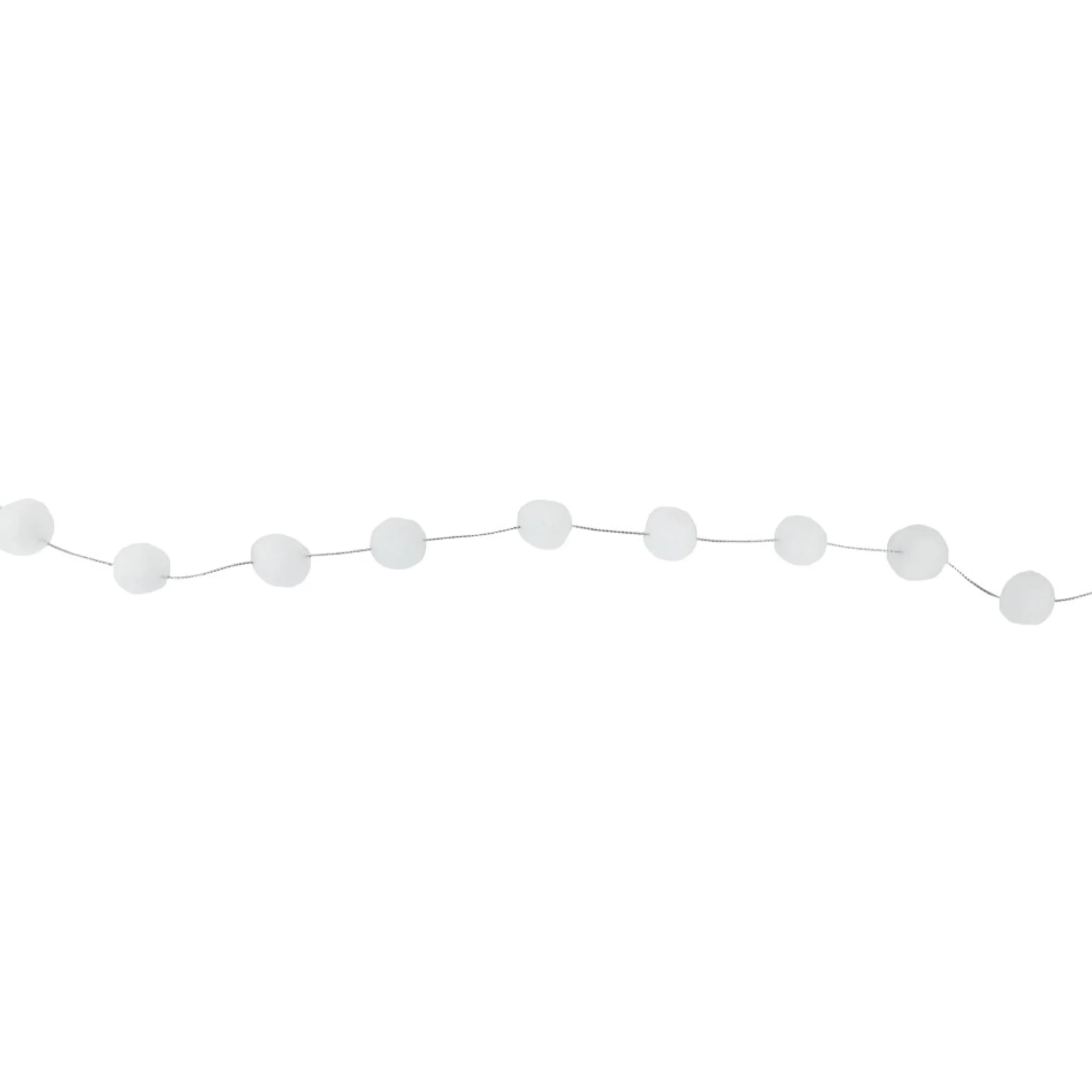 9' White Plush Snowball Christmas Garland