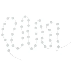 9' White Plush Snowball Christmas Garland