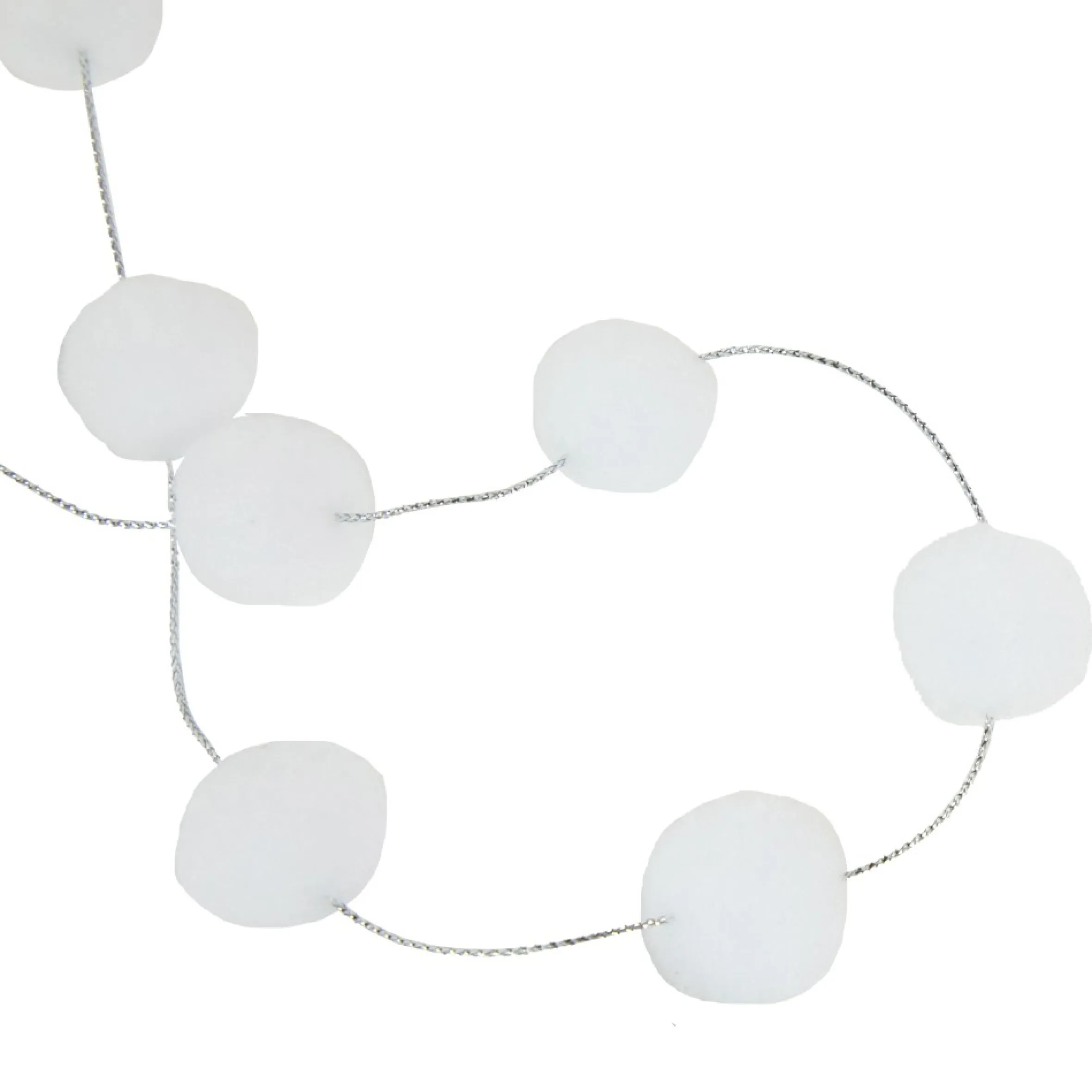 9' White Plush Snowball Christmas Garland