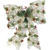 20" White Rattan Berry And Pinecone Christmas Bow