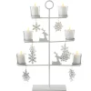 20.5" White Reindeer And Snowflakes Votive Candle Holder Tabletop Tree
