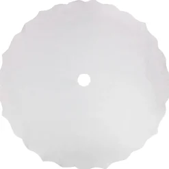 38" White Scalloped Edge Christmas Tree Skirt