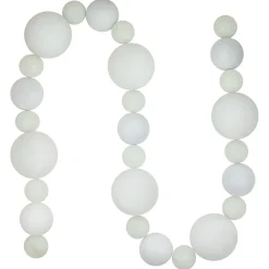 6' White Shatterproof Ball 3-Finish Christmas Garland