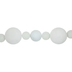 6' White Shatterproof Ball 3-Finish Christmas Garland