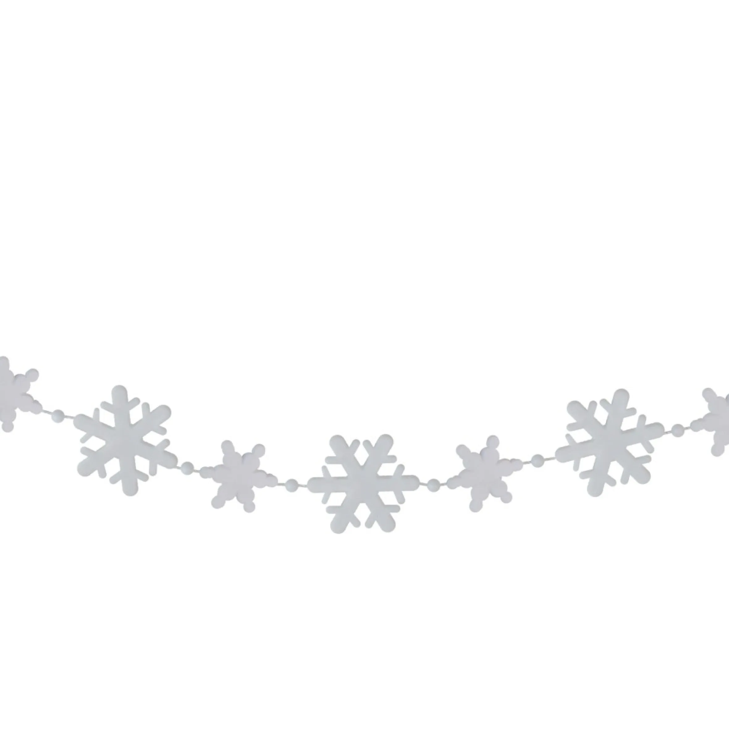 8' White Snowflake Beaded Christmas Garland