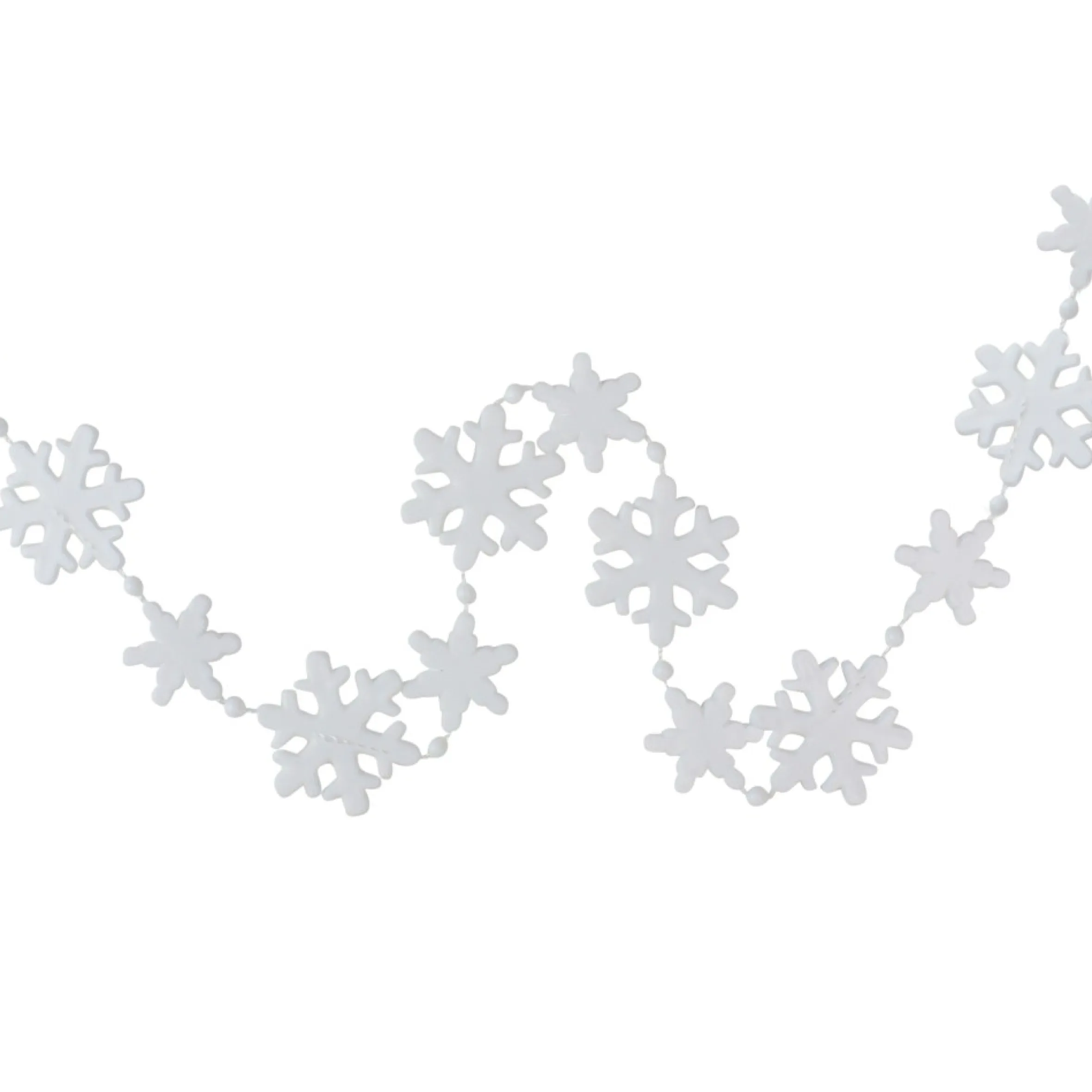 8' White Snowflake Beaded Christmas Garland