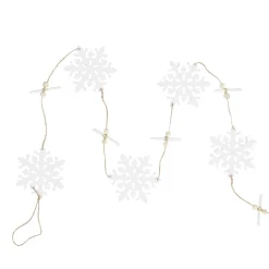 4' White Snowflakes On Jute Rope Hanging Christmas Garland