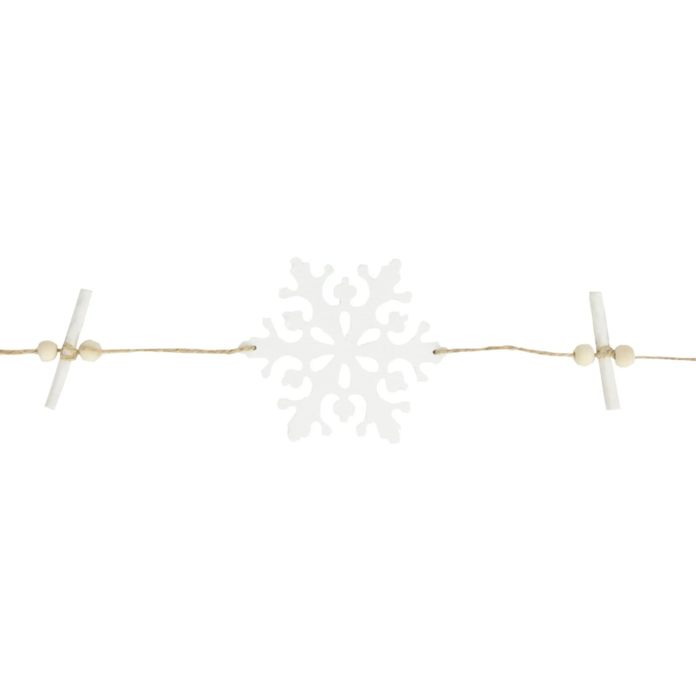 4' White Snowflakes On Jute Rope Hanging Christmas Garland