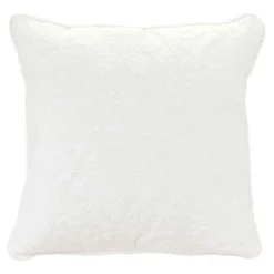 17" White Snowflake Square Christmas Throw Pillow