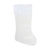 18" White Traditional Hanging Christmas Stocking