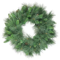 24" White Valley Pine With Pine Cones Artificial Christmas Wreath - Unlit