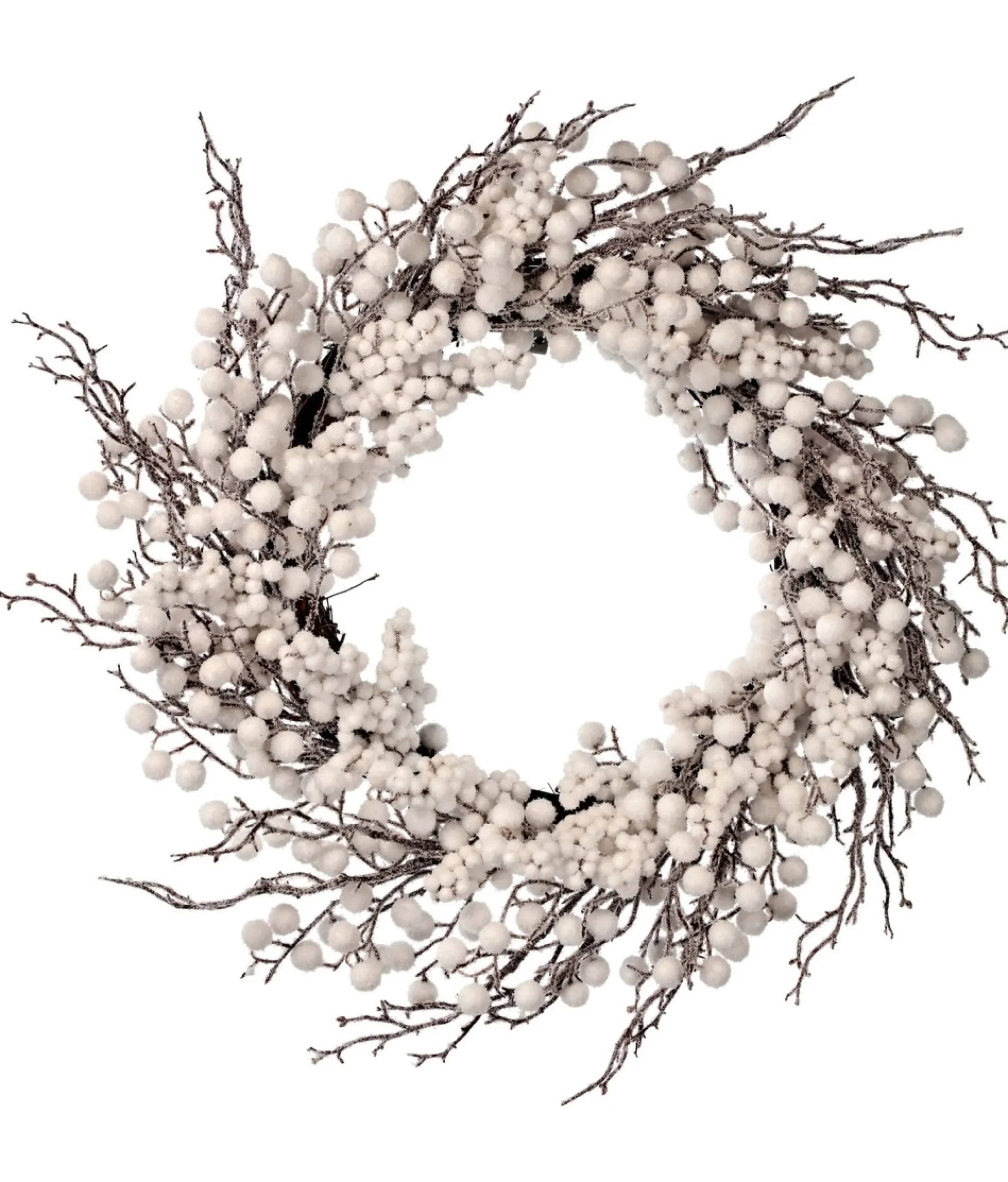 White Winter Berry Artificial Christmas Wreath, 26-Inch, Unlit