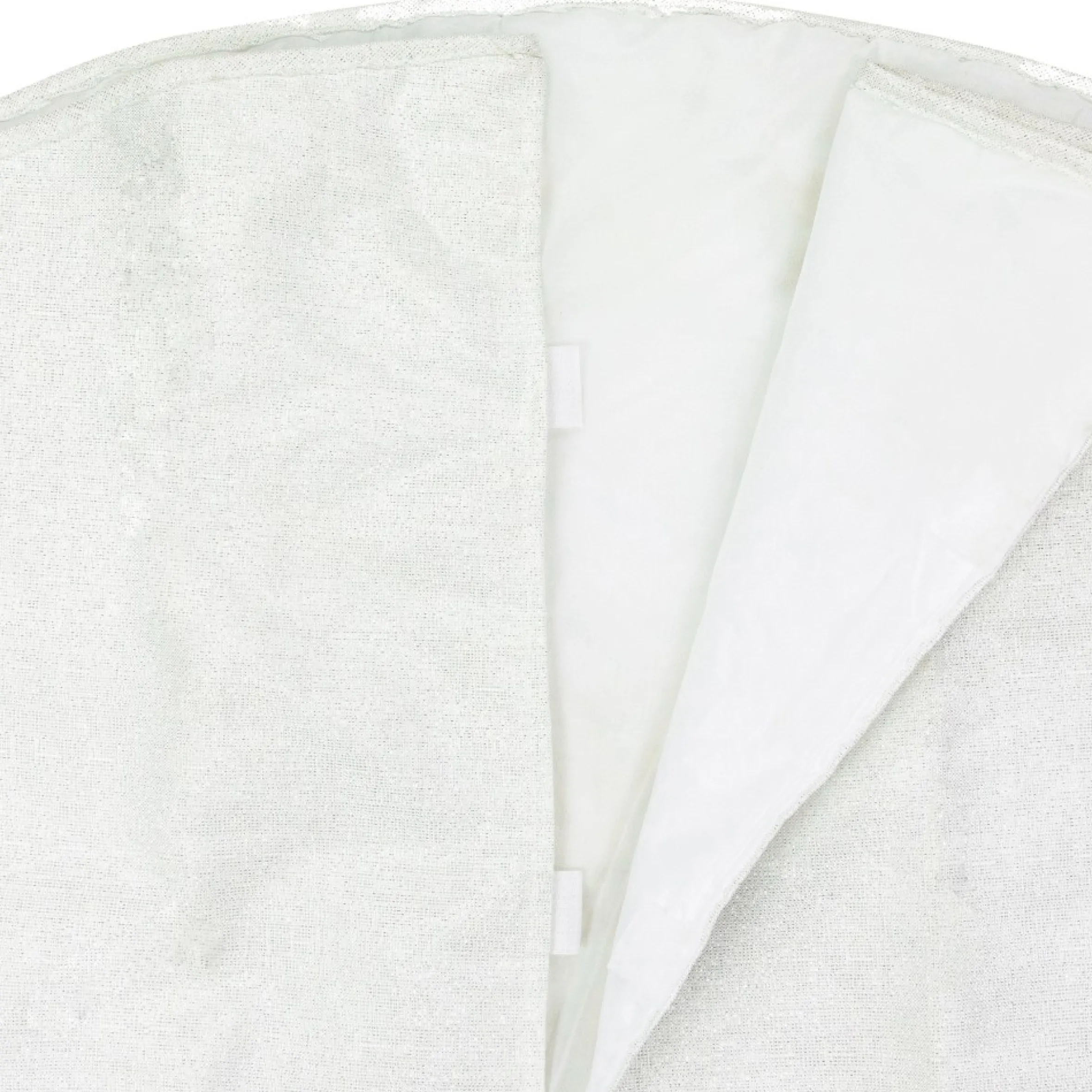 48" White With Gold Embroidered Snowflakes Christmas Tree Skirt