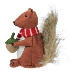 7" Wind-Up Musical Animated Squirrel And Acorn Tabletop Christmas Decoration