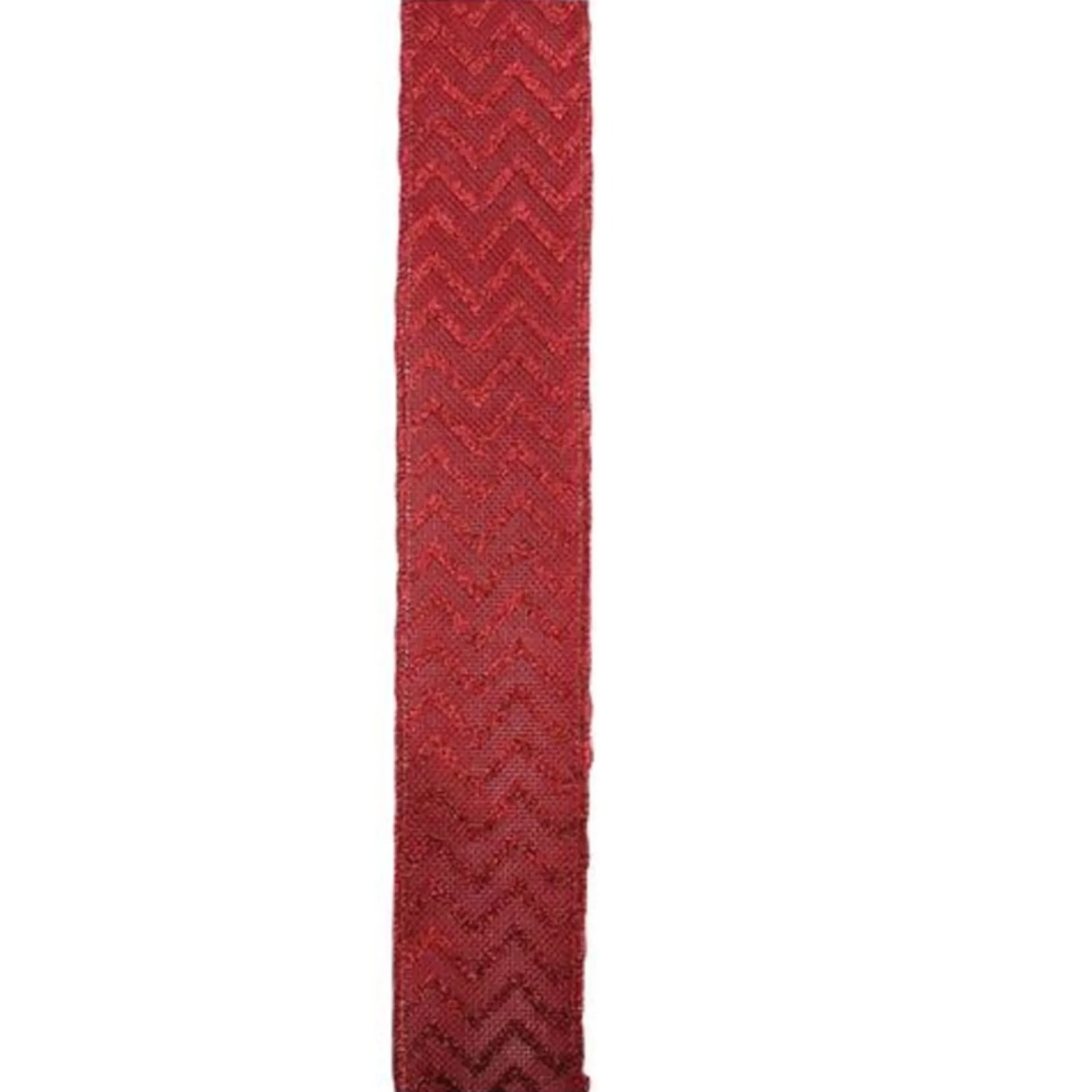 Wine Red Glitter Chevron Wired Christmas Craft Ribbon 2.5" X 10 Yards