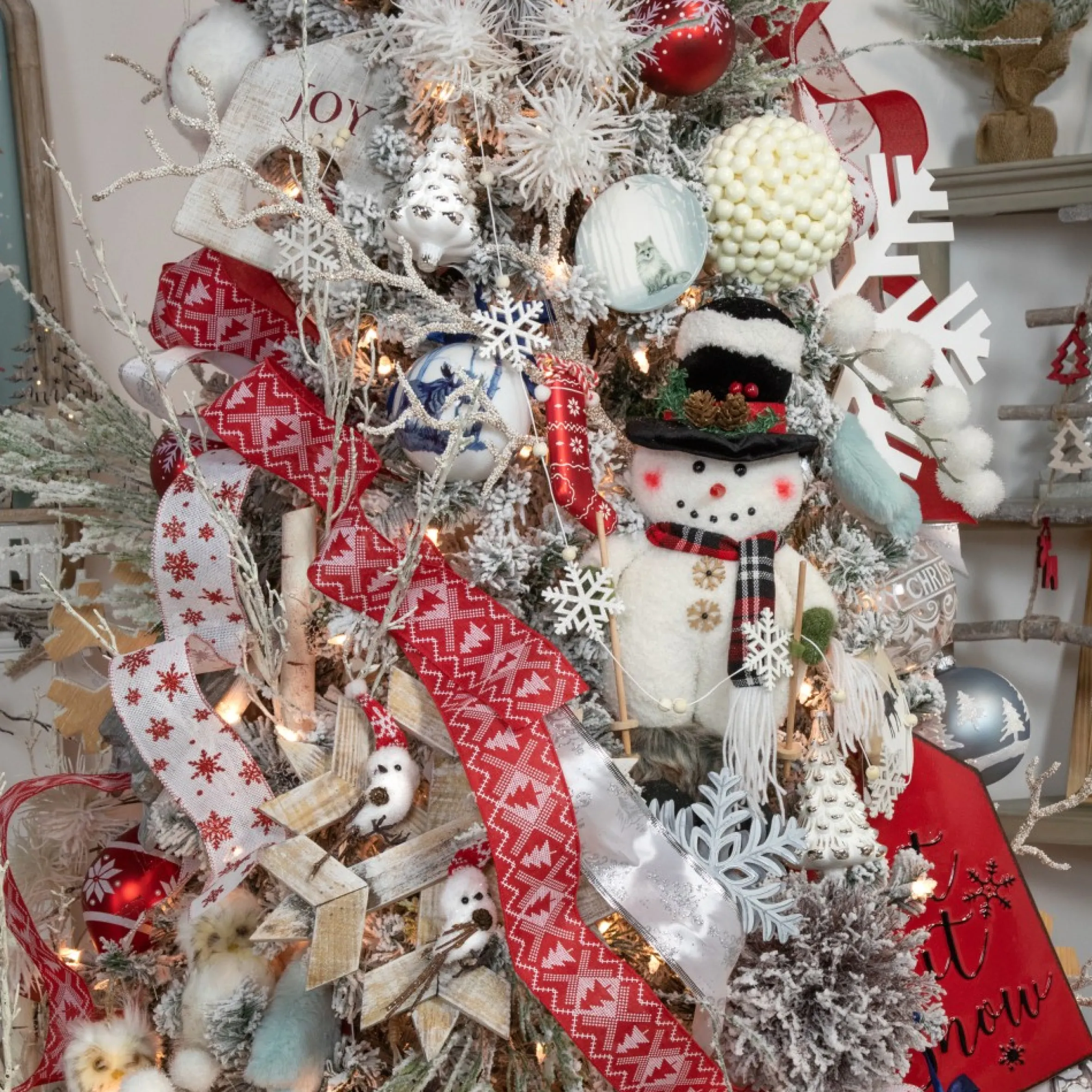 4.75" Winter Bird In Nordic Hat With Twig Legs And Wings Christmas Decoration
