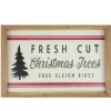 18" Wooden Framed "Fresh Cut Christmas Trees" Wall Sign