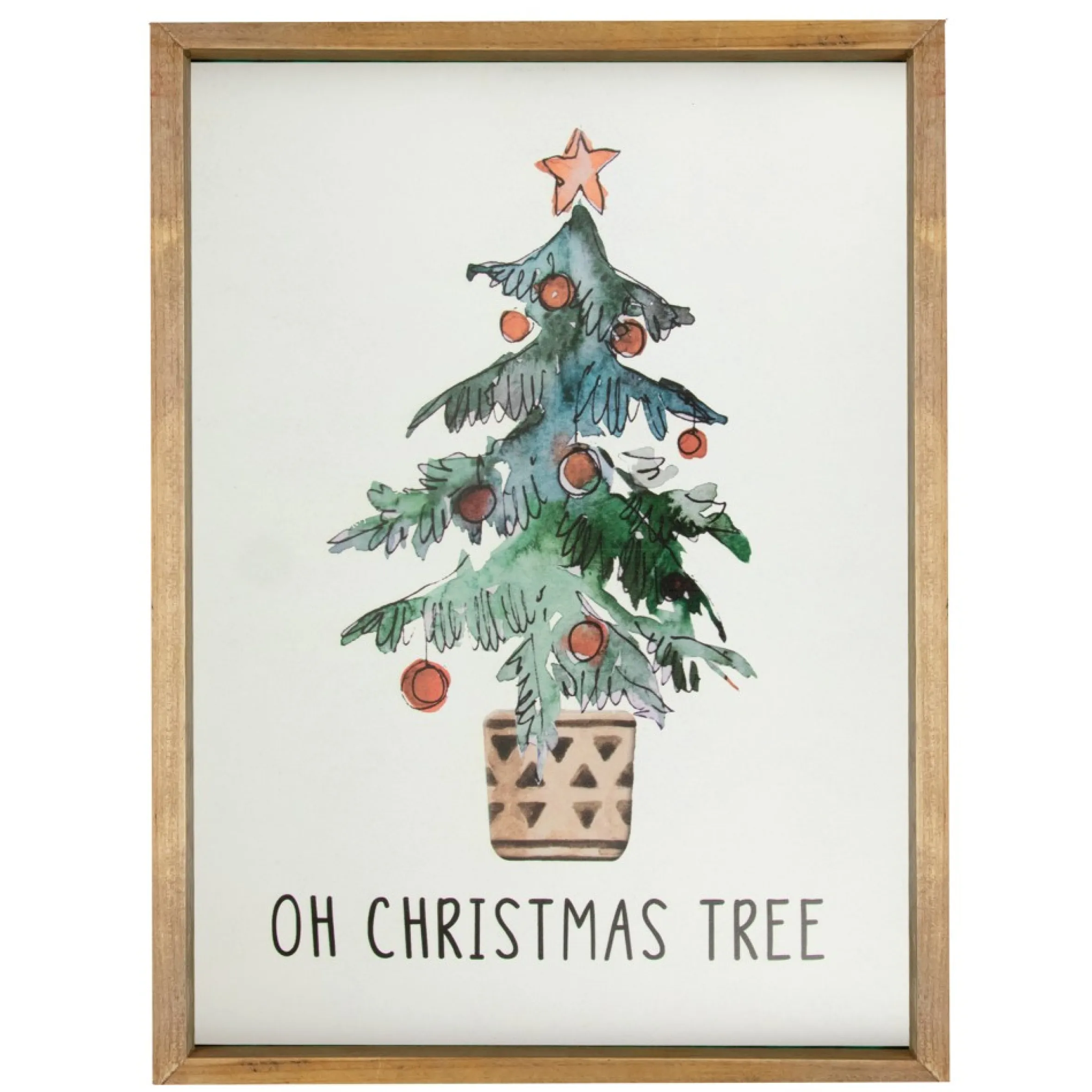 20" Wooden Framed "Oh Christmas Tree" Wall Art Decoration