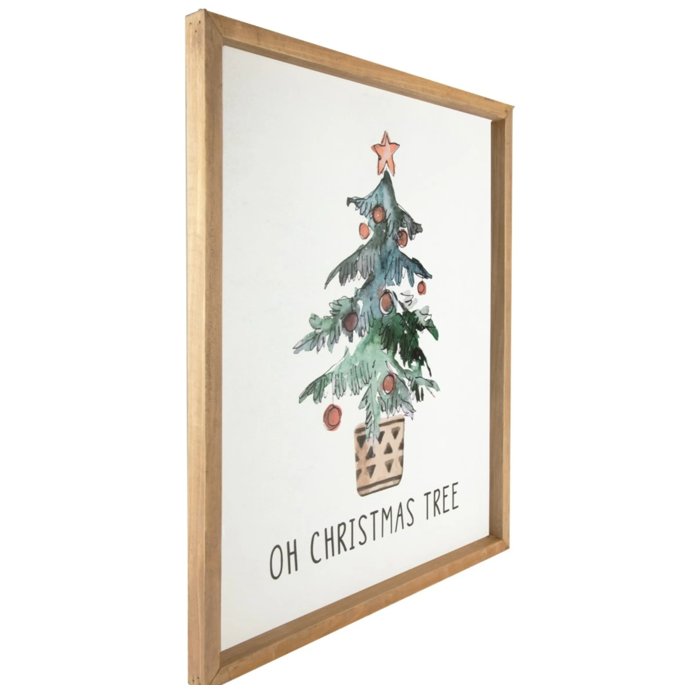 20" Wooden Framed "Oh Christmas Tree" Wall Art Decoration