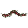 6' X 12" Berry And Pinecone With Apple Artificial Christmas Garland, Unlit