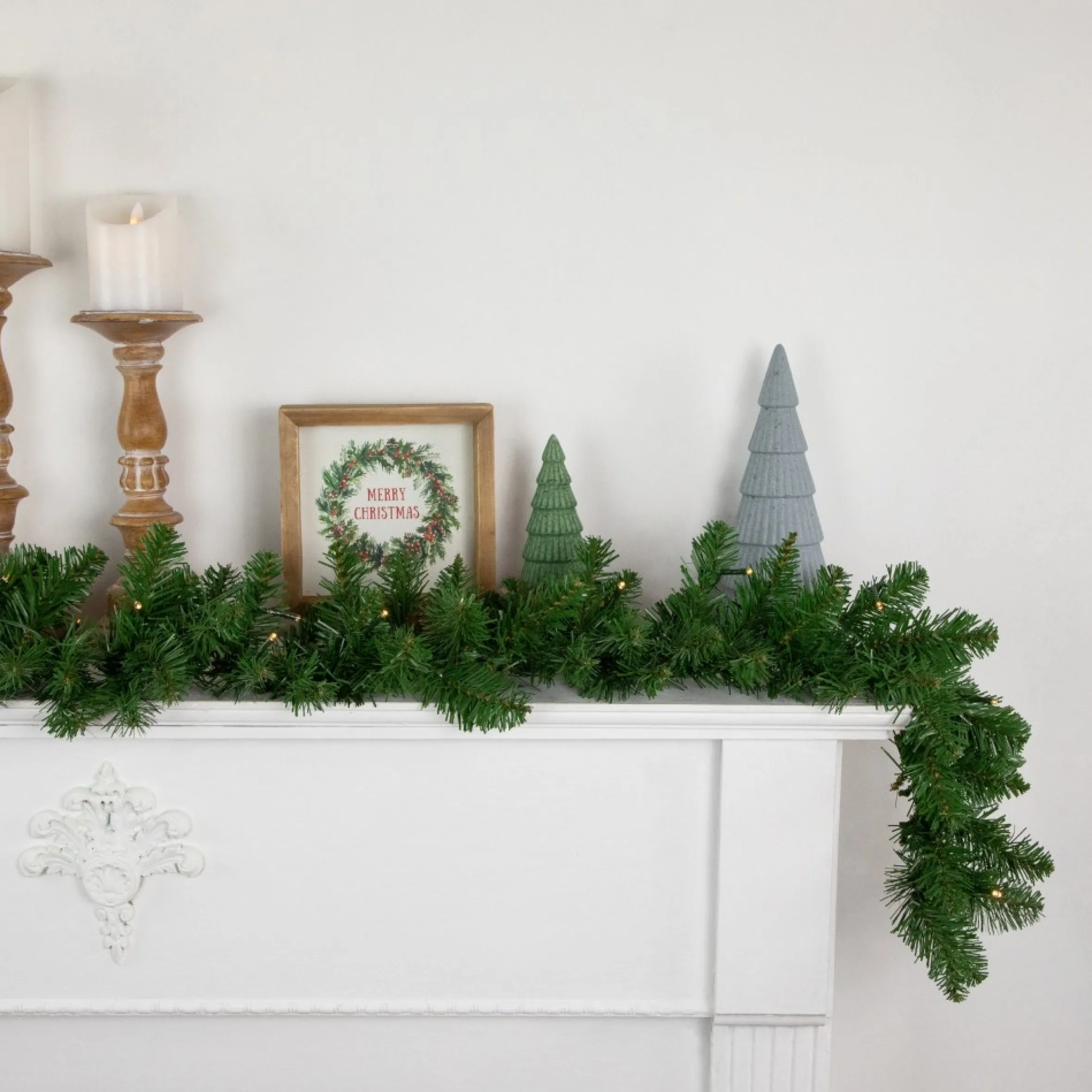 9' X 10" B/O Pre-Lit Artificial Whitmire Pine Christmas Garland - Clear Led Lights