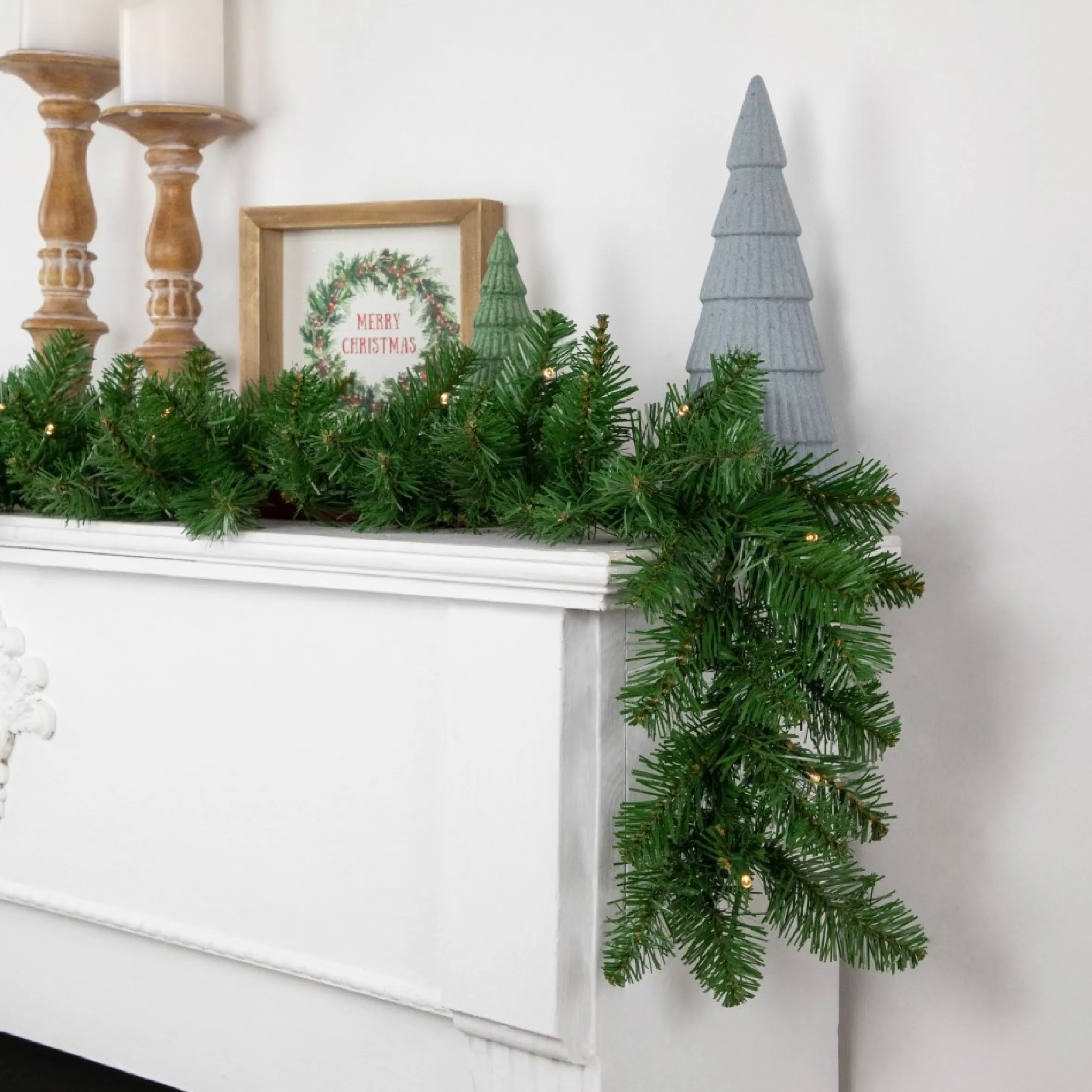 9' X 10" B/O Pre-Lit Artificial Whitmire Pine Christmas Garland - Clear Led Lights