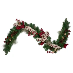 6' X 12" Bows And Berries Artificial Christmas Garland - Unlit