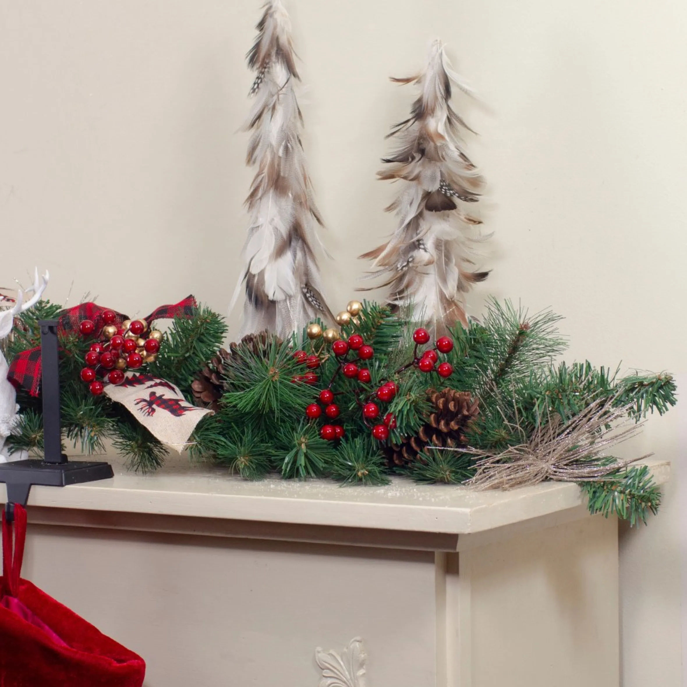 6' X 12" Bows And Berries Artificial Christmas Garland - Unlit