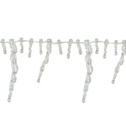8' X 2.5" Clear Iridescent Icicle Beaded Artificial Christmas Garland - Unlit