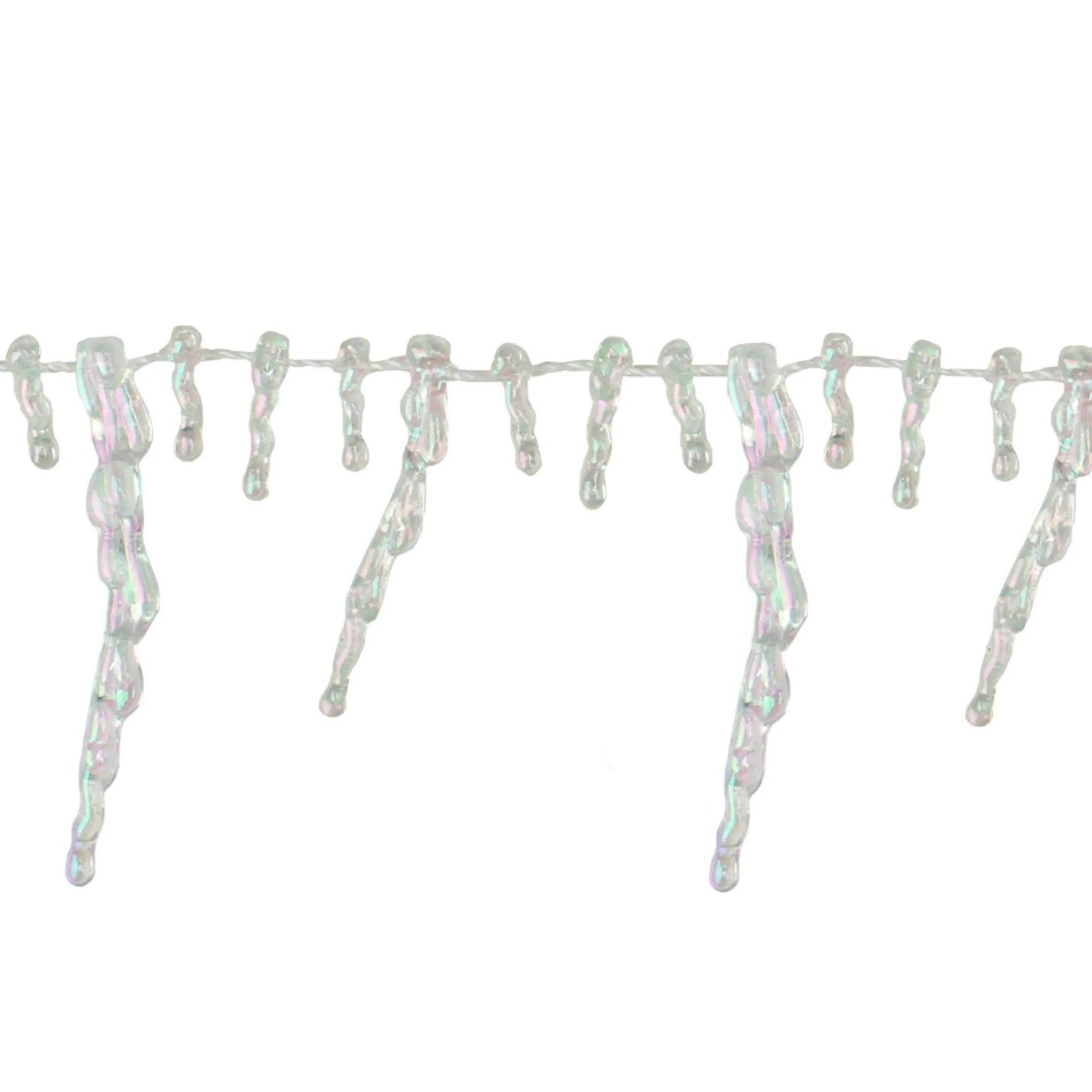 8' X 2.5" Clear Iridescent Icicle Beaded Artificial Christmas Garland - Unlit
