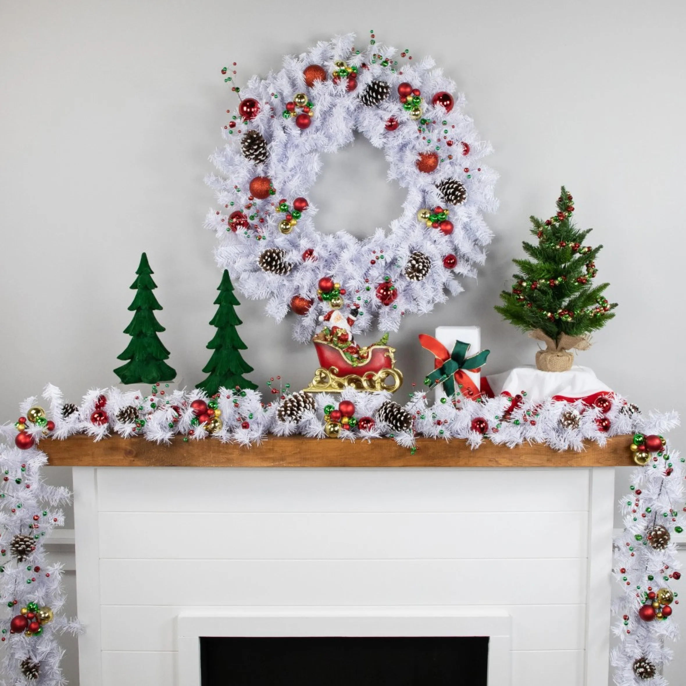 100' X 8" Commercial Length White Canadian Pine Artificial Christmas Garland, Unlit