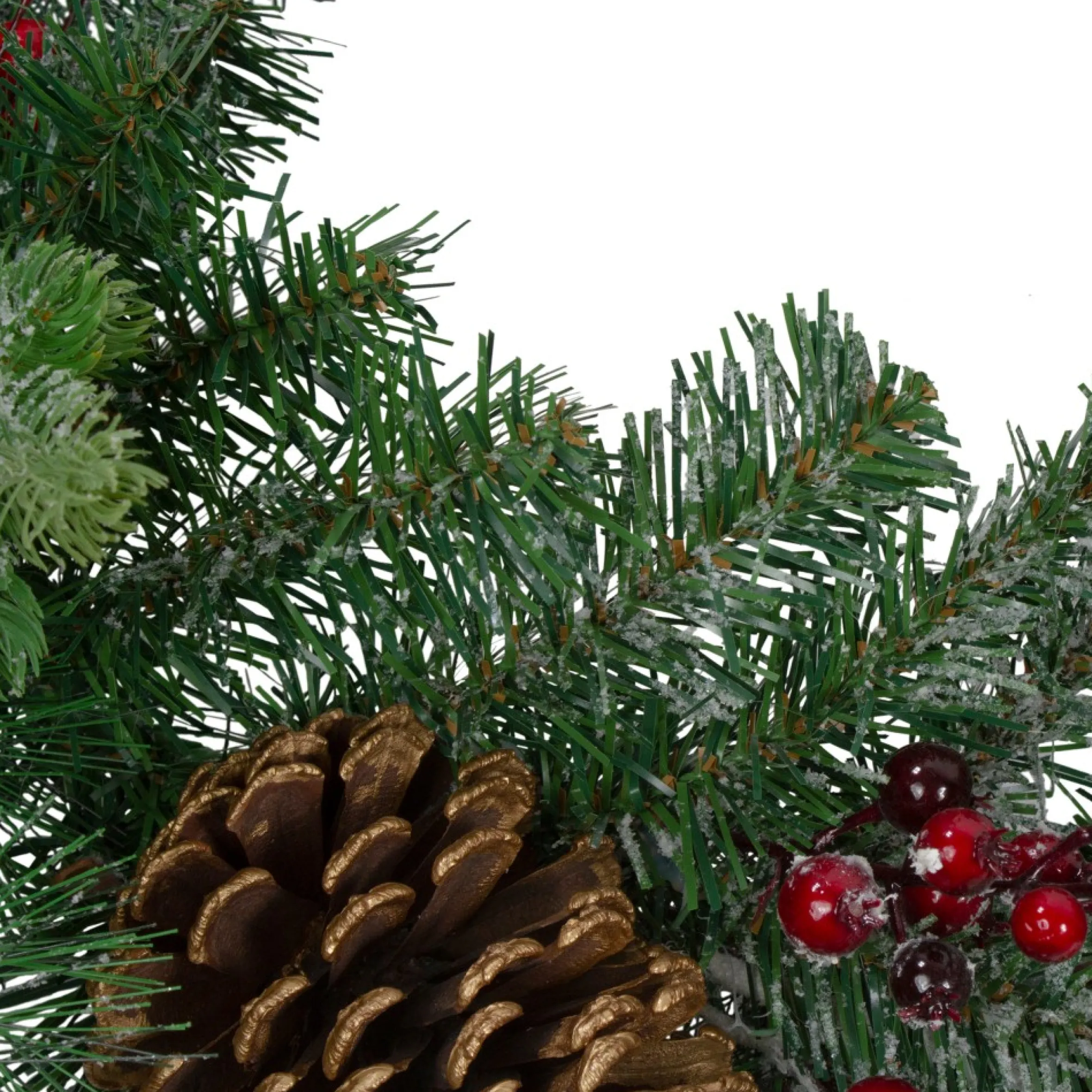 6' X 12" Dual Plaid And Berries Artificial Christmas Garland - Unlit