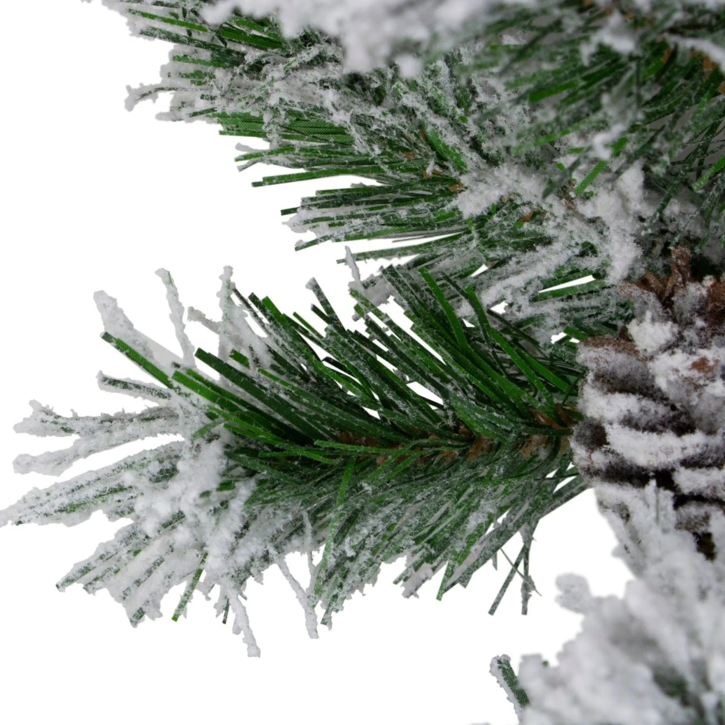 9' X 10" Flocked Angel Pine Artificial Christmas Garland With Pinecones, Unlit