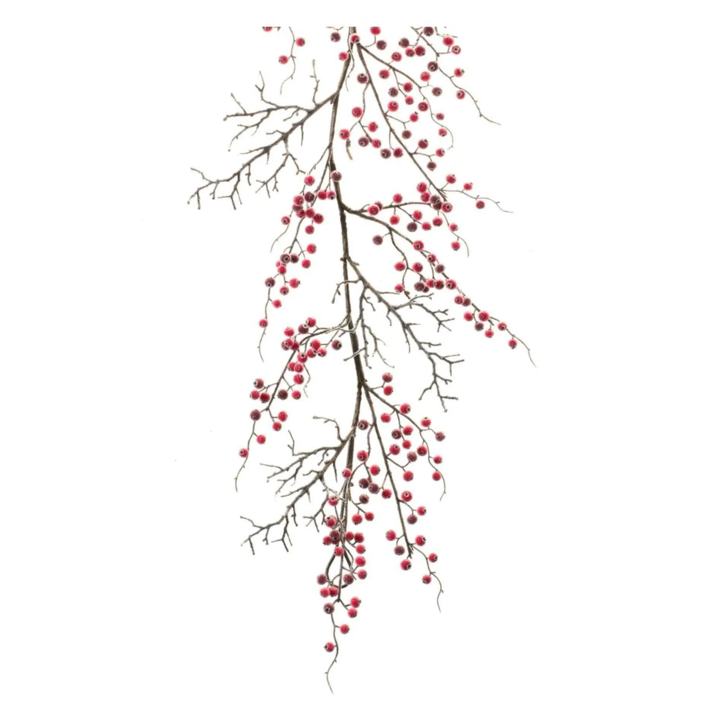 5' X 19" Frosted Red And Brown Berry Twig Artificial Christmas Garland