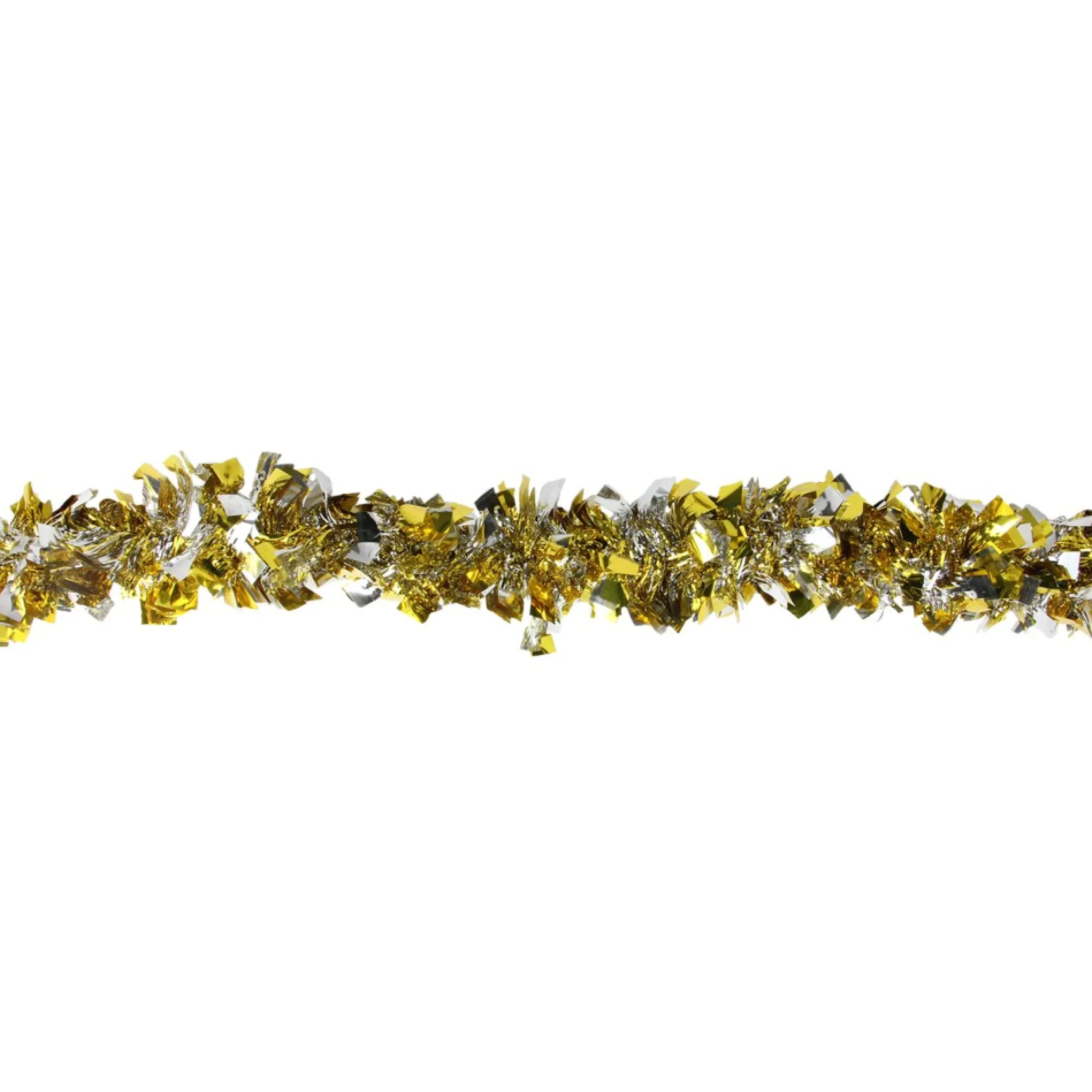 12' X 4" Gold And Silver Boa Wide Cut Tinsel Christmas Garland - Unlit