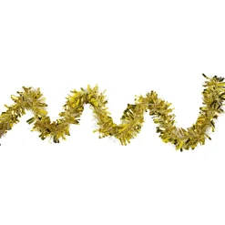 50' X 4' Gold And Snowblush Wide Cut Tinsel Christmas Garland - Unlit
